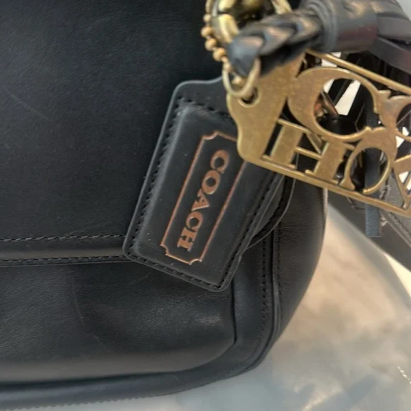 COACH Black Leather Shoulder Bag